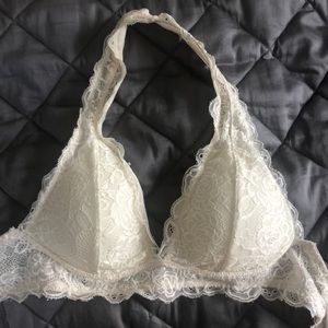 Halter lace bralette with pads